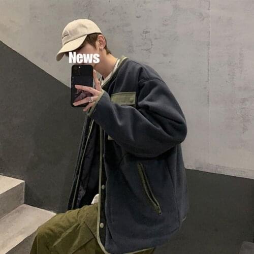 Spring autumn new retro Japanese color matching baseball uniform male loose neutral wind wild couple jacket ropa para hombre