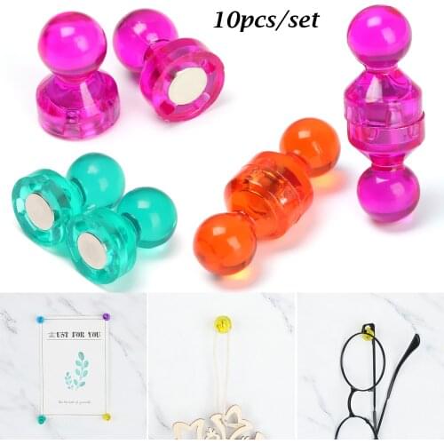 10 PCs/Set Mini Magnetic Push Pin Fridge Magnets Multicolor Thumbtack Notice Board Markers Message Holder Office School Supplies