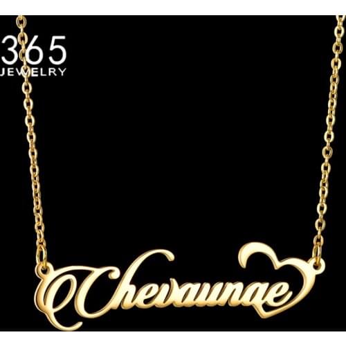 Trendy Custom Necklace Personalized Stainless Steel Name Heart Choker Letter Nameplate Necklaces For Women Girl Jewelry Gift