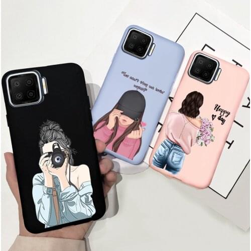 For Oppo F17 Case Soft Silicone Back Cover Oppo F17 Pro CPH2119 Phone Cases Cute Flower Girls Cover For Oppo F17 CPH2095 Bumper