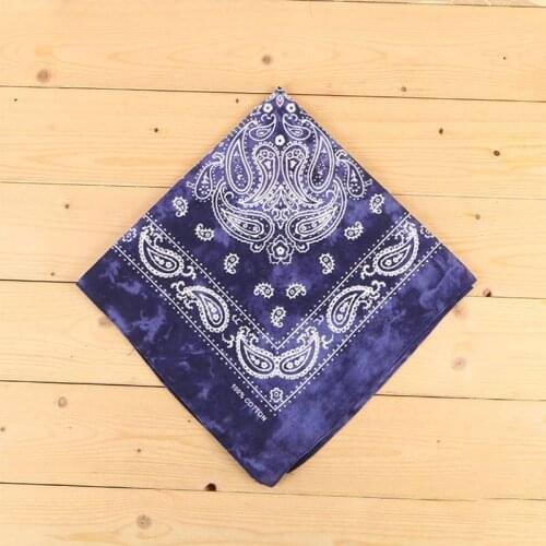Japanese Vintage Washed Tie-Dye Paisley Floral Unisex Cotton Pocket Square Scarf Headband Bandana Hip-Hop Wristband Neck