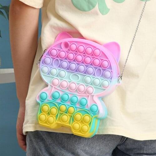 New Sensory Silicone Push Bubble Fidget Toys Simple Dimple Stationary Bag Popper Sensory Poppet Pencil Case Fidget Toys