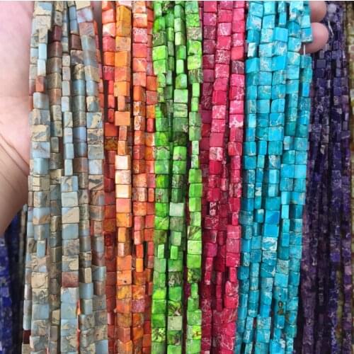3x6x6mm Flat square beads natural stone beads amazonite beads Imperial Stone diy making for jewelry necklace bracelets