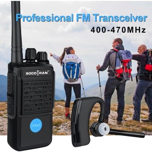 Bluetooth Walkie Talkie Rechargeable 2 Way Radio UHF 400-470MHz Portable radio Wireless Bluetooth headset 16CH with Earpiece HB4