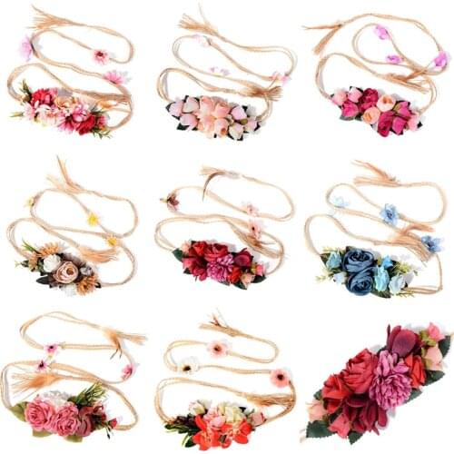 Pinksee Newest Exquisite Elegant 8 Styles Flower Waist Chain for Female Ladies Fine Dress Belt Braid Decoration Trendy Jewelry