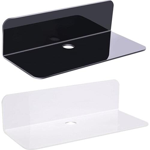 Damage-Free Acrylic Floating Wall Rack Stick-On for Smart Speaker Video Cams