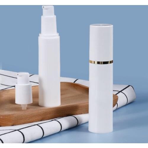 10PCS of 30ML Empty White Lotion Bottles Round Vacuum Bottle Cream Shampoo Refillable bottle Storage Container