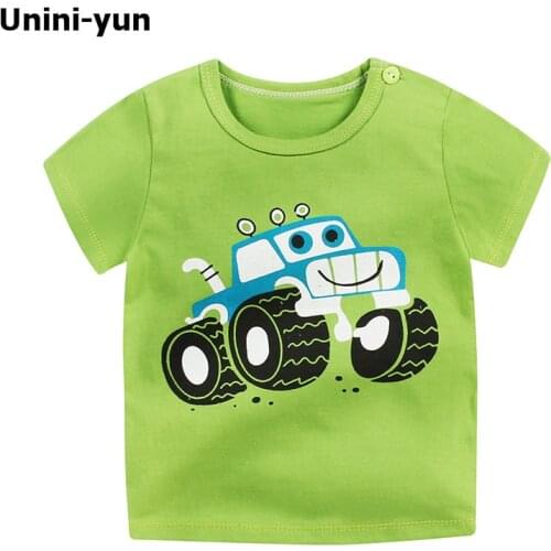 [Unini-yun]Fashion Cotton Spaceship Boys Girls T-Shirts Children Kids Cartoon Print T shirts Baby Child Tops Clothing Tee 6M-7T