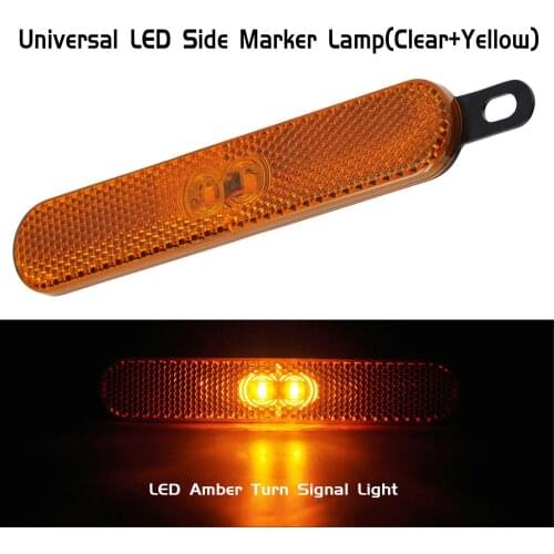 12-24V Universal Amber LED Side Marker Lamps Turn Signal Lights For Bus Truck