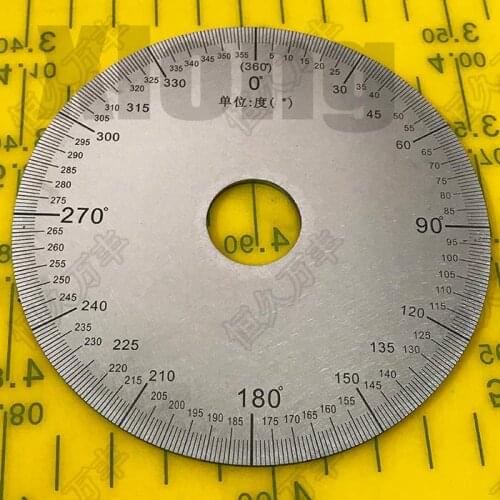 Outer Diameter: 100mm Dial Angle Plate Stainless Steel Disc Universal Round Ruler 100 # 20 # 2