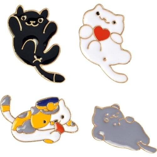 High Quality Cartoon cat Metal Pin Badge Clothes Badges Backpack Beautify Icons Package Icon Clothing Decorative Brooches