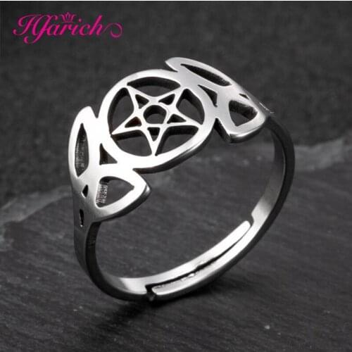 New Star of David Jewelry Stainless Steel Star Wars Rings for Women Pagan Symbol Pentagram Engagement Wedding Jewelry Gift 2021