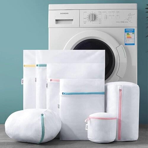 1PC 6 Size Mesh Laundry Bag Polyester Laundry Wash Bags Coarse Net Laundry Basket Laundry Bags for Washing Machines Mesh Bra Bag