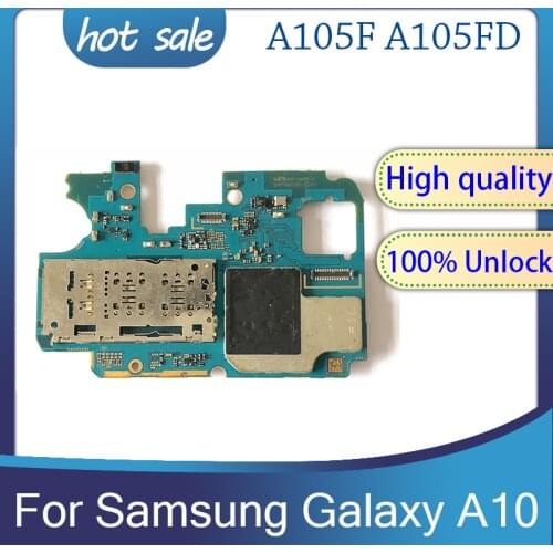 100% Original For Samsung Galaxy A10 A105F A105FD Unlocked Motherboard with chips Logic Board Good Tested MB With Android System