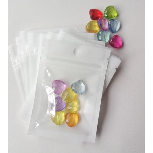 100pcs Translucent Gift Jewelry Pouches Bags Zip Lock Plastic Bags With Zipper Jewelry Bag Packaging Display Storage For Jewelry