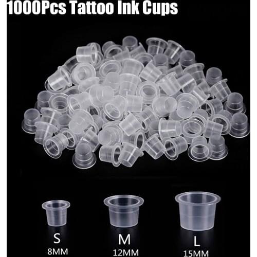 1000Pcs/Lot Plastic Disposable Tattoo Ink Cup Permanent Makeup Pigment Ink Holder Caps Cups Tattoo Pigment Accessories