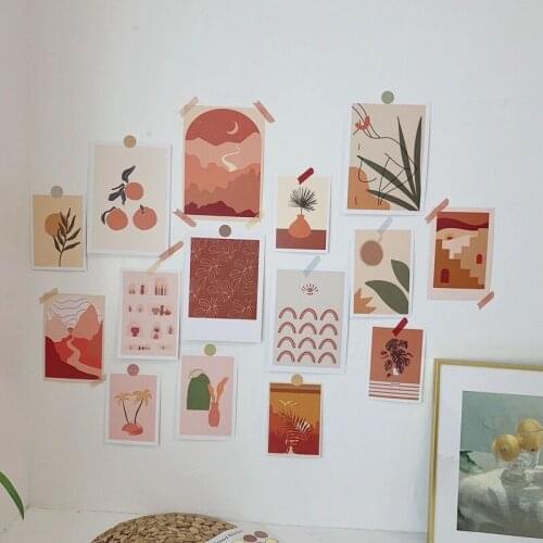 15Pcs/Set Ins Hot Cards French Chic Graph Bedroom Wall Decoration Poster Creative Stationery Photo Props Decorative Sticker Gift
