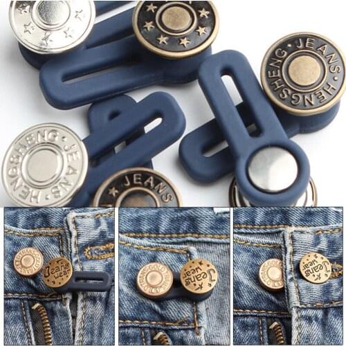 2PCs Adjustable Buttons for Clothing Metal Snaps for Clothes DIY for Sewing Accessories Needlework Jeans Telescopic Buttons