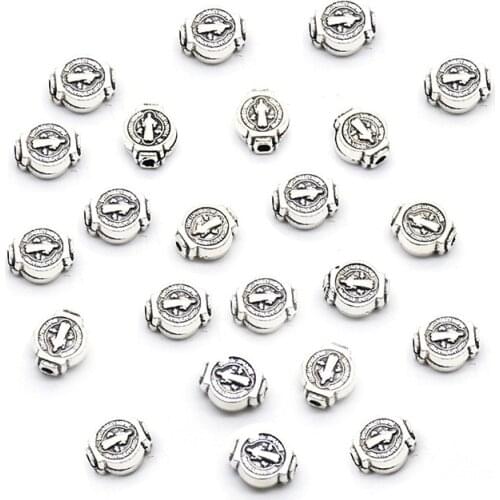 50 Pcs Ancient Gold/Silver Color Saint Benedict CSPB Medal Beads for DIY Bracelet Jewelry Making Religious Accessories