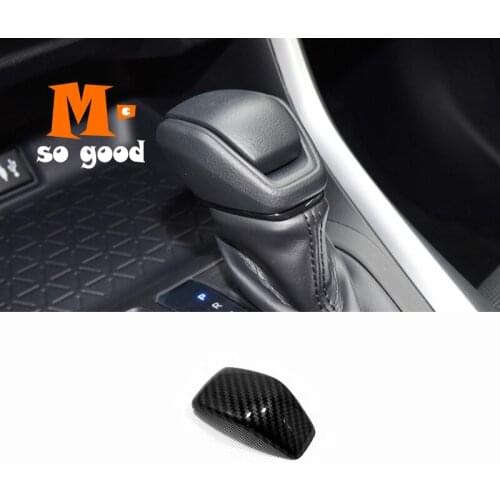 ABS Carbon Fibre Handle Cover Trim Sticker Styling 1pcs for Toyota Crown HG 2018 2019 Accessories Car Gear Shift Lever Knob