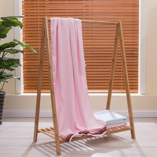 70*140cm 100% Bath Towel Bamboo Beach Microfiber Towels For Adults Bathroom Swimming Towels Fast Drying Soft Pink Blue 2 Colors