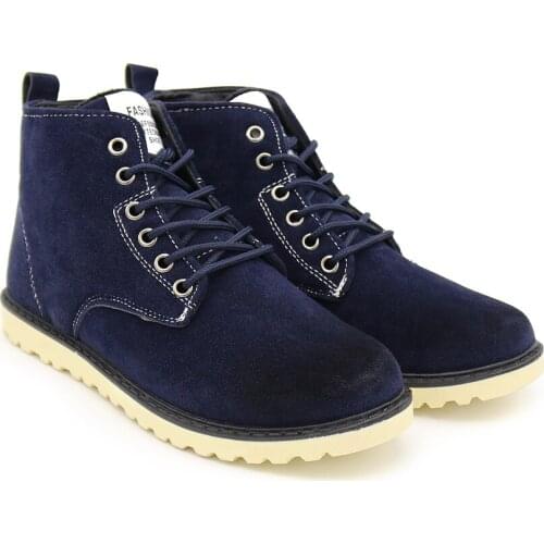 BIMUDUIYU Brand Winter Plus Velvet Snow Boots Mens Suede Short Boots Casual Fahsion Wipe Color Warm Cotton Shoes