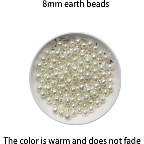 96 face earth beads DIY straight hole imitation pearl 8mm bracelet jewelry clothing accessories handmade material ABS beaded
