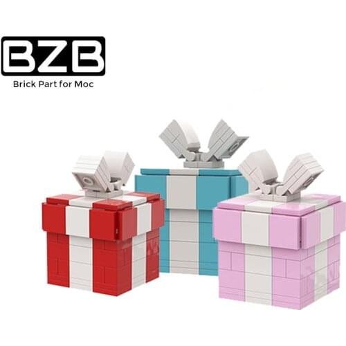 BZB MOC Christmas Exquisite Small Gifts Box Cute Mini Building Blocks Home Decoration Brick Parts Kids Girls DIY Toys Best Gifts