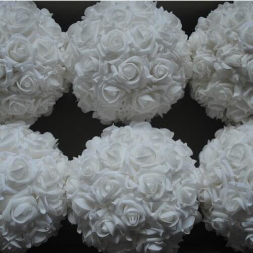 7'' 18cm Artifiical Kissing Foam Rose Flower Ball Wedding Centerpiece Decorative Flowers & Wreaths 15pcs/lot