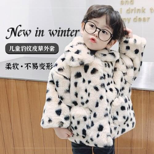 Childrens Fur Boys Winter Coat 2021 New Lmitation Rabbit Hair Kidss Baby Jacket Girls Fur Coat Soft Overcoat CT097