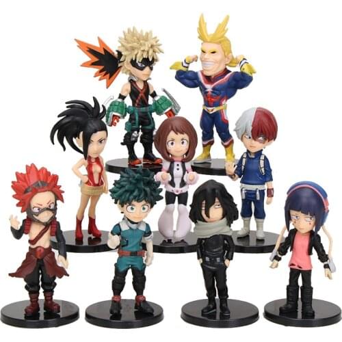 9PCS My Hero Academia Action Figure PVC Model Toy Midoriya Izuku Bakugou Katsuki Todoroki Shouto Ochaco Uraraka Kirishima Eijiro