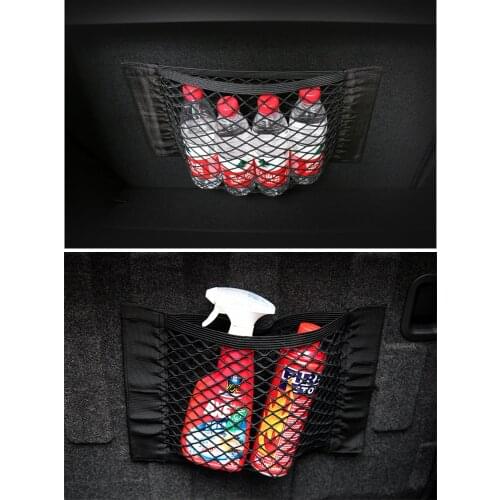 Car Rear Trunk Seat Back Elastic String Net Mesh Storage Bag Pocket Cage For BMW 3 Series F30 316i 318i 320i 328i 40X25cm