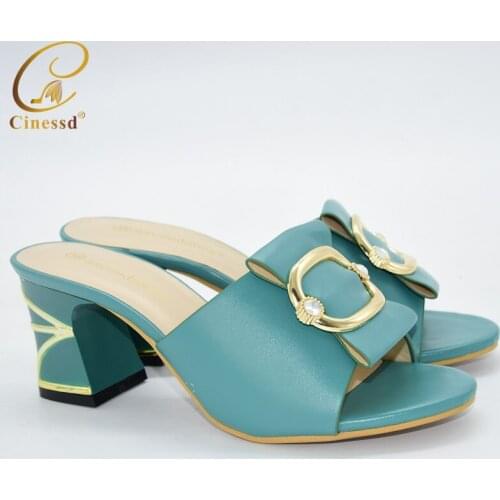 Beautiful Lady Shoes with Rhinestone Crystal Design Open Toe Sexy Ladies Shoes Party Wedding Shoes Slippers Pumps Nigerian Shoes