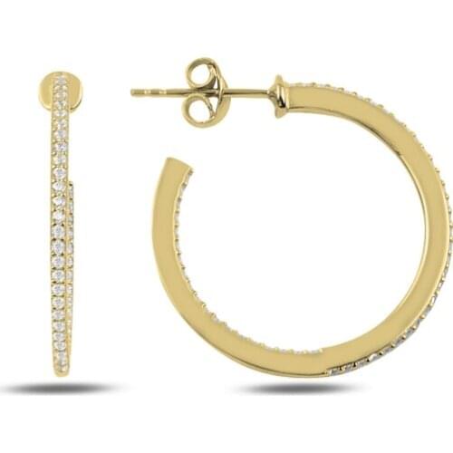 KUTAYDAN Zircon Earrings 925 Sterling Silver