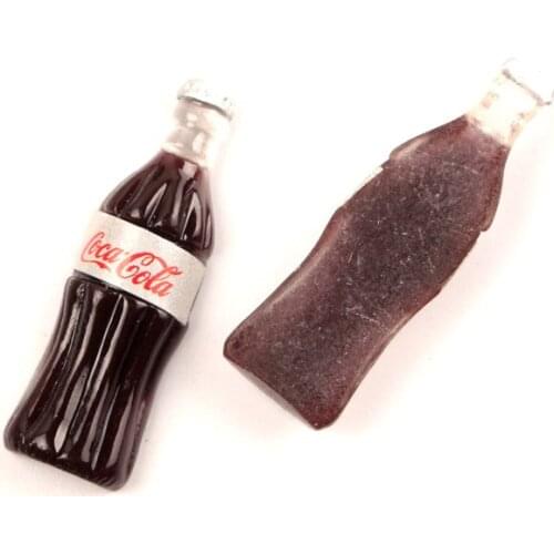 LF 20Pcs Silver Resin Cola Bottle Decoration Crafts Flatback Cabochon Kawaii DIY Embellishments For Scrapbooking Accessories