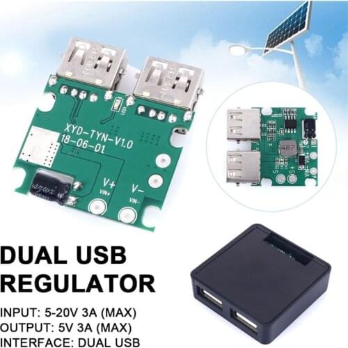 5V-20V To 5V 3A Maximum Dual USB Charger Regulator For Solar Panel Folding Cover With Battery Pack/phone Charging Power Module