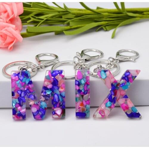 Trendy 26 English Letter KeyChain For Women Girl Acrylic Key chain A To Z Keyring Pendant Luxury Key Ring Charm Bag Accessories