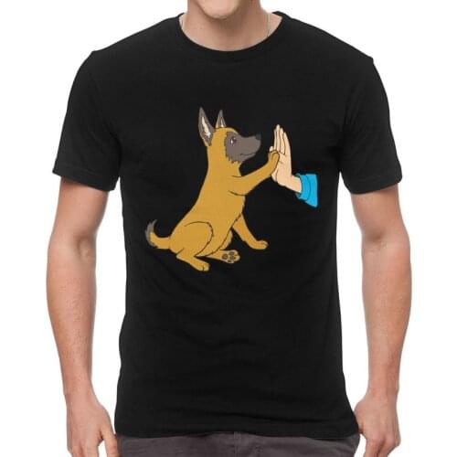 Male Malinois Puppy T-Shirt Fashion Belgian Shepherd Dog Mechelaar Tshirt Short Sleeve Cool T Shirt Homme Cotton Tee Gift Idea
