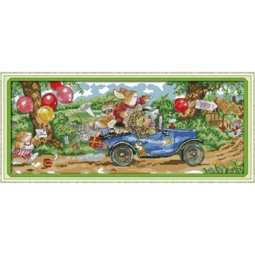 Traveling cross stitch kit 14ct 11ct count print canvas stitching embroidery DIY handmade needlework