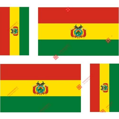 Set of Lifelike 4x Sticker Vinyl Car Bumper Decal Outdoor Car Moto World Flag Bolivia Racing Helme Tlaptop Stickers