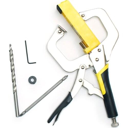 Two-hole Inclined Hole Locator with 11'' Locking Pliers Hole Locator Jig Kit Woodworking Board Assembly