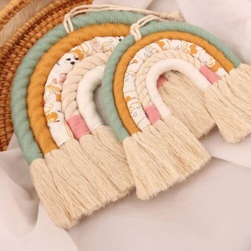 Nordic Style Hand-woven Rainbow Tapestry Children Room Household Wall Hanging Home Decorations Dropship