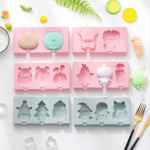 New Silicone Ice Cream Mold Popsicle Molds DIY Homemade Freezer Ice Lolly Maker Cartoon Ice Cream Popsicle Ice Pop Maker Mould