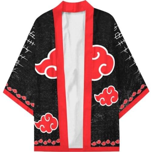 New Hokage Ninja Konoha Kakashi Cosplay Costumes Kurama Uzumaki Symbol Cloak Cardigan Haori Pajamas Bathrobe Sleepwear Coat
