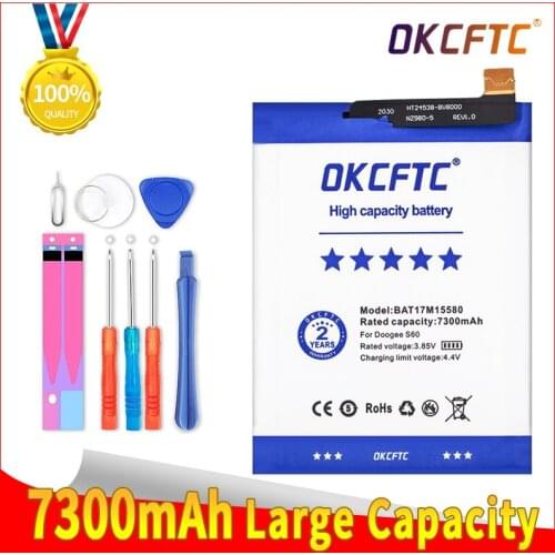 OKCFTC Original for DOOGEE S60 BAT17M15580&BAT17S605580 Replacement 7300mAh Parts backup battery for DOOGEE S60 Smart Phone