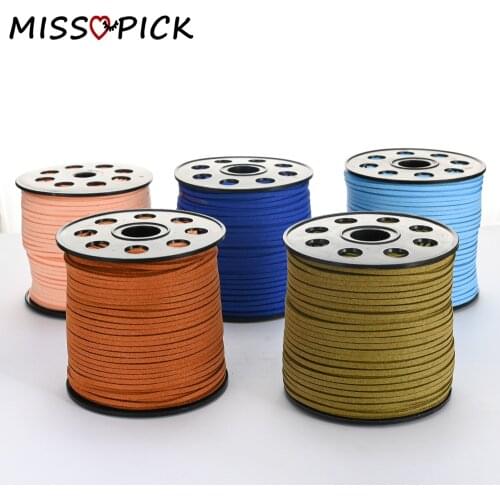 20yards 2.5mm Flat Faux Suede Braided Cord Korean Velvet Leathe Handmade Thread String Rope for DIY Jewelry Making Bracelet