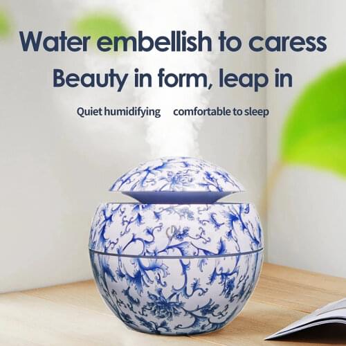 130ML Portable Mini Air Humidifier USB Essential Oil Aroma Diffuser Cold Mist Sprayer 7 Color LED Night Light for Home Bedroom