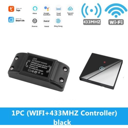 NEW Tuya Wireless Smart Light Lamp Controller And Smart Touch Switch Pannel 1 Gang Remote Control Work With Alexa Google Home