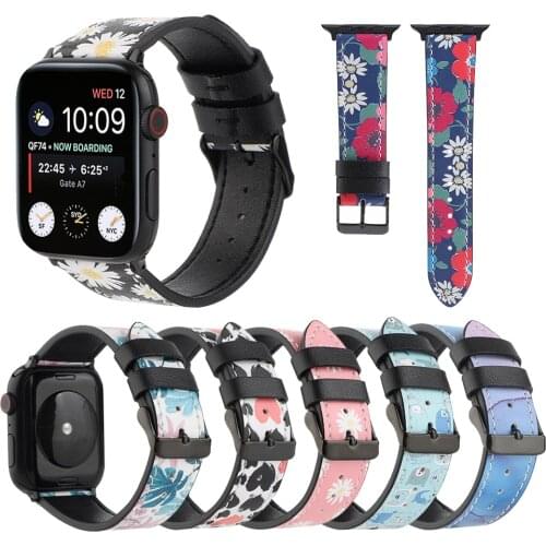 Genuine Leather Watch Band for Apple Watch 5 6 SE 44mm 40mm 42mm 38mm Replacement Wrist Bracelet Strap for iWatch Series 4 3 2 1