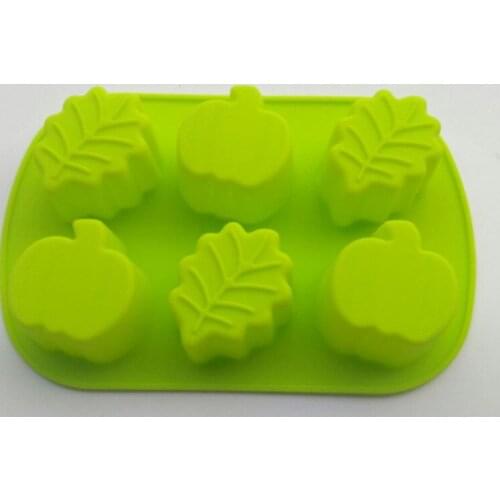 6 cavity Halloween Pumpkin leaves shape silicone mold fondant cake decoration mold ice mold resin clay craft mold DIY tool